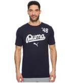 Puma Street Script Tee (peacoat/puma White) Men's T Shirt