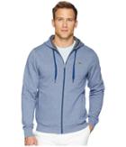 Lacoste Full Zip Hoodie Fleece Sweatshirt (marino Jaspe/pitch) Men's Sweatshirt