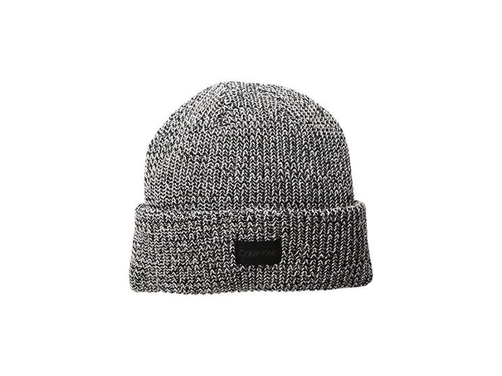 Calvin Klein Marled Ragg Hat (black Pepper) Knit Hats