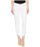 Paige Verdugo Crop W/ Angled Zip And Raw Hem In Crisp White (crisp White) Women's Jeans