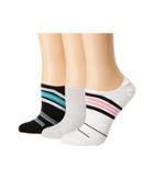 Hue Air Sleek Liner With Cushion 3-pack (fog Pack) Women's Crew Cut Socks Shoes