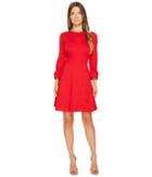 Kate Spade New York Ponte Fit And Flare Dress (charm Red) Women's Dress
