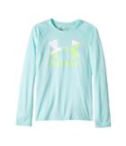 Under Armour Kids Big Logo Slash Long Sleeve (big Kids) (blue Infinity/white/quirky Lime) Girl's Clothing