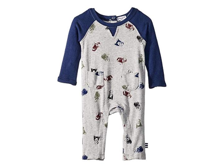 Splendid Littles Always Over Print Raglan One-piece (infant) (light Grey Heather) Boy's Jumpsuit & Rompers One Piece