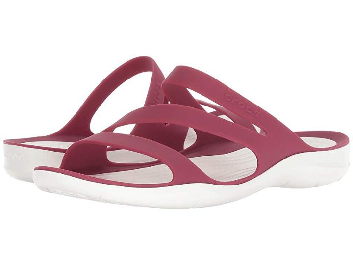 Crocs Swiftwater Sandal (pomegranate/white) Women's Sandals