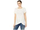 Bobeau Slub Twist Knot Tee (ivory) Women's Blouse