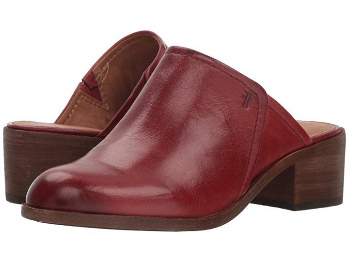 Frye Claire Mule (red Clay Waxed Full Veg) Women's Clog/mule Shoes