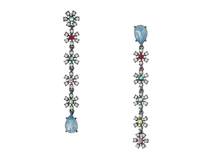 Betsey Johnson Daisy Non-matching Linear Earrings (multi) Earring