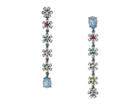 Betsey Johnson Daisy Non-matching Linear Earrings (multi) Earring