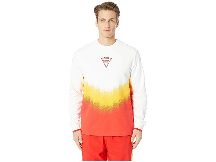 Puma Puma X Xo Homage To Archive Faded Crew (puma White All Over Print) Men's Sweatshirt