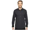 Calvin Klein Long Sleeve Infinite Cool Button Down Stripe Shirt (carbon) Men's Long Sleeve Button Up