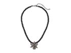 Nina Large Orchid Pave Necklace (black Rhodium/black Cord) Necklace