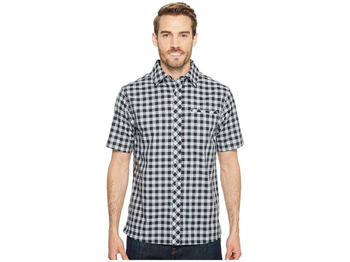 Smartwool Everyday Exploration Gingham Short Sleeve Shirt (light Gray) Men's Clothing