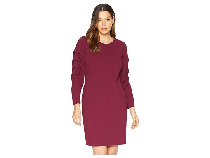Vince Camuto Elbow Bubble Sleeve Crepe Ponte Dress (manor Red) Women's Dress