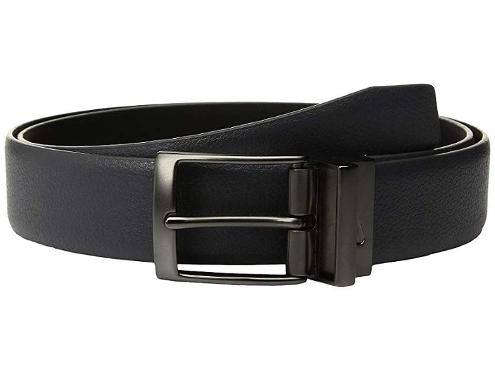 Nike Pebble Feather Edge Reversible (dark Grey/black) Men's Belts