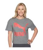 Puma Classics Logo Tee Solid (medium Gray Heather) Women's T Shirt