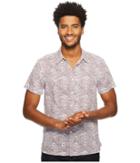 Perry Ellis Short Sleeve Condensed Paisley Linen Shirt (rhododendron) Men's Clothing