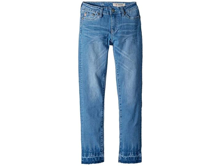 Ag Adriano Goldschmied Kids The Abbi Skinny Crop Novelty Hem In Atlantic Wash (big Kids) (atlantic Wash) Girl's Jeans