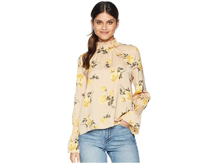 J.o.a. High Neck Top (flax Multi) Women's Clothing