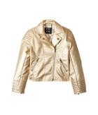 Eve Jnr Vegan Leather Moto Jacket (little Kids/big Kids) (solid Gold) Kid's Coat