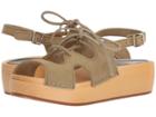 Swedish Hasbeens Lace-up Sandal (military Green Nubuck) Women's Sandals