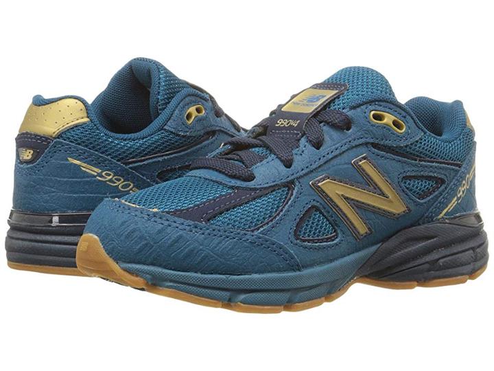 New Balance Kids 990v4 (little Kid) (blue/grey) Boys Shoes