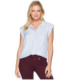 Per Se Cap Sleeve Tunic Shirt (light Wash) Women's Clothing