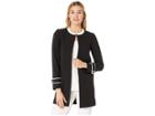 Tahari By Asl Crepe Topper With Framed Cuff Detail (black/ivory) Women's Clothing