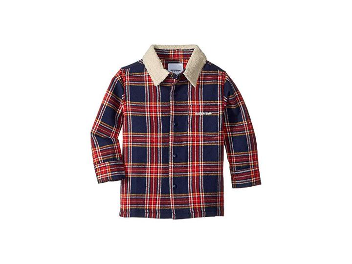 Superism Lincoln Flannel Shirt W/ Sherpa Collar (toddler/little Kids/big Kids) (navy) Boy's Clothing
