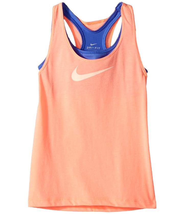 Nike Kids Breathe 2-in-1 Training Tank (little Kids/big Kids) (crimson Pulse/light Racer Blue/crimson Tint) Girl's Sleeveless