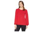 Michael Michael Kors Elevated Pufff Blouson Long Sleeve Top (red Currant) Women's Clothing