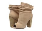 Kristin Cavallari Laurel Peep Toe Bootie (new Nude Kid Suede) Women's Dress Pull-on Boots