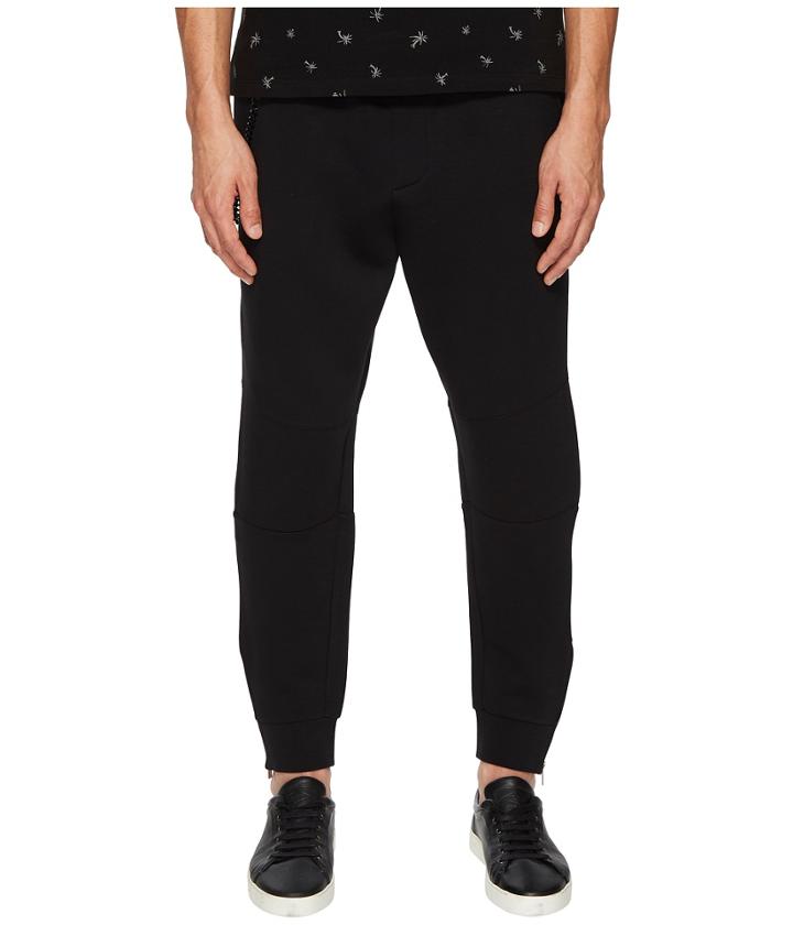 The Kooples Sweatpants With Chain And Zipper Detailing (black) Men's Casual Pants
