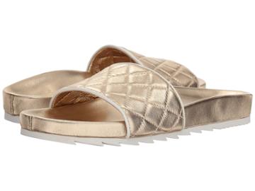 J/slides Edge (light Gold Leather) Women's Slide Shoes