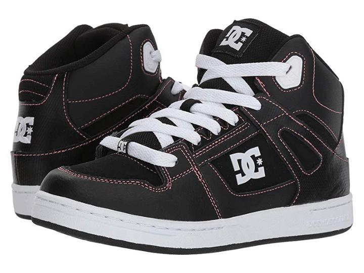 Dc Kids Pure High-top (little Kid/big Kid) (black/pink) Girls Shoes