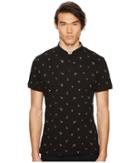 The Kooples Black Cotton Polo Shirt With Palm Tree Embroidery (black) Men's T Shirt