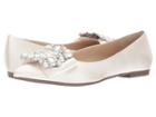 Nina Klea (ivory Crystal Satin) Women's Flat Shoes
