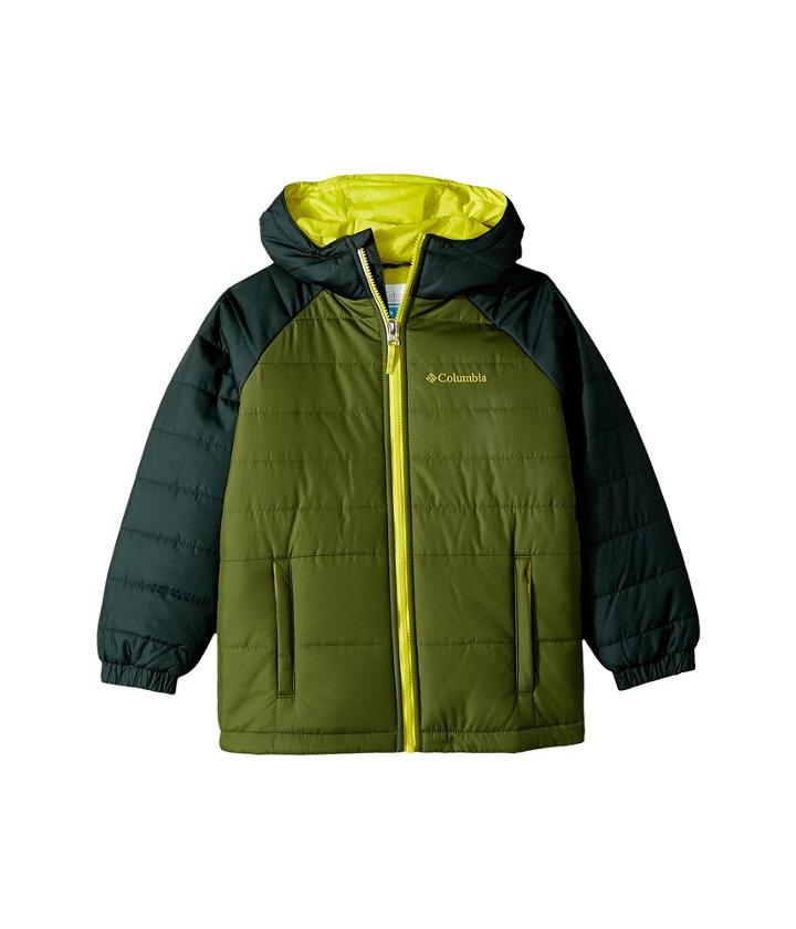 Columbia Kids Tree Time Puffer Jacket (little Kids/big Kids) (pesto/deep Woods/ginkgo) Boy's Coat