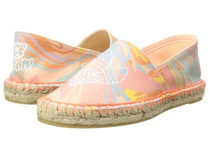 Stella Mccartney Kids Rae Marble Print Espadrilles W/ Ice Cream Cones (big Kid) (pink Multi) Girl's Shoes