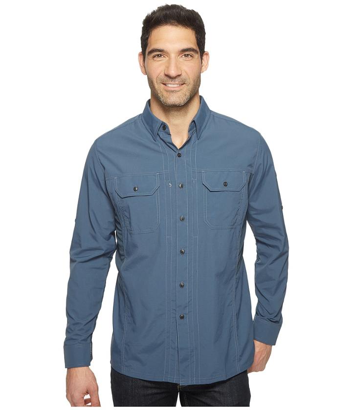 Kuhl Thrive Long Sleeve Shirt (pirate Blue) Men's Long Sleeve Button Up