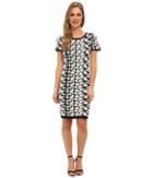 Nicole Miller Hinley Floral Knit Dress (black/white) Women's Dress