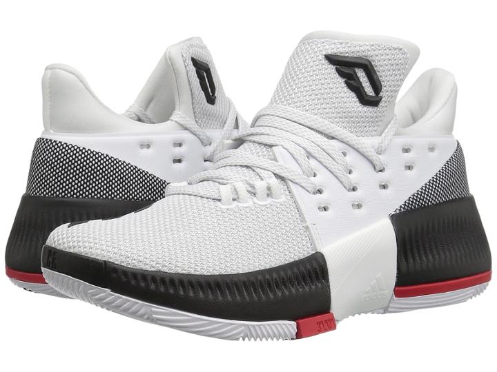Adidas Kids D Lillard 3 (big Kid) (white/black/scarlet) Kids Shoes