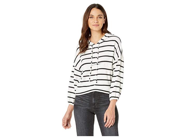 Chaser Thermal Blouson Sleeve Hoodie (stripe) Women's Sweatshirt