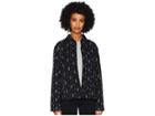 Eileen Fisher Organic Cotton Mandarin 3/4 Sleeve Short Jacket (black) Women's Coat