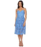 Donna Morgan Spaghetti Strap Lace Midi Dress (blue Bonnet) Women's Dress