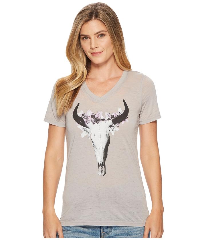 Ariat Desert Skull Tee (light Gray) Women's T Shirt