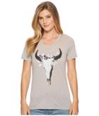 Ariat Desert Skull Tee (light Gray) Women's T Shirt