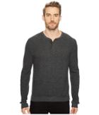 Lucky Brand Stitch Henley Sweater (charcoal) Men's Sweater