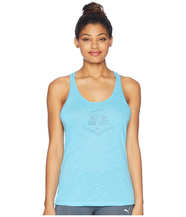 Puma Essential Dri-release Tank Top (aquarius Heather) Women's Sleeveless