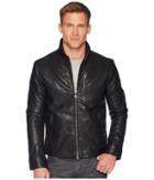John Varvatos Collection Slim Fit Short Zip Closure Jacket L1125u1 (black) Men's Coat